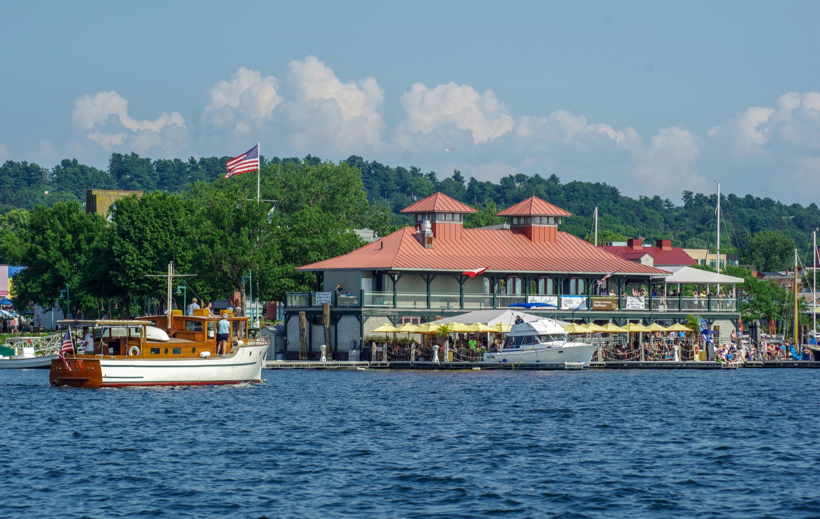 The Community Boathouse and ferry terminal on the Burlington, Vermont waterfront, Lake Champlain