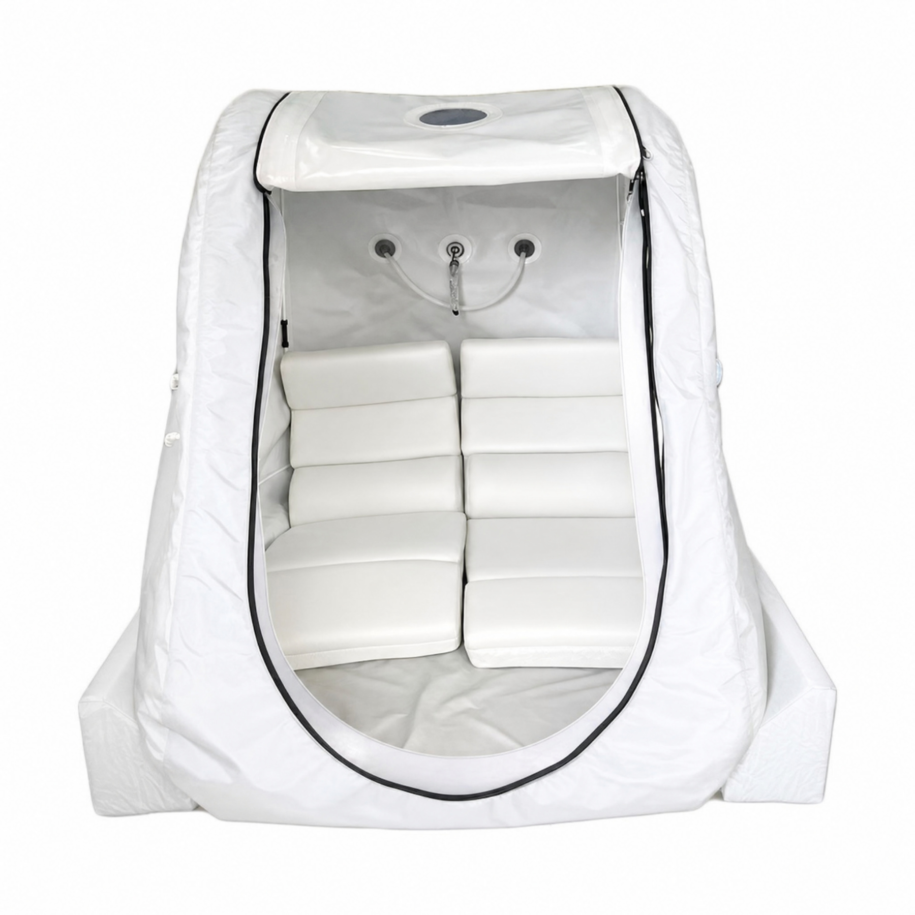 Meridian interior — cushioned seating, ports, observation window
