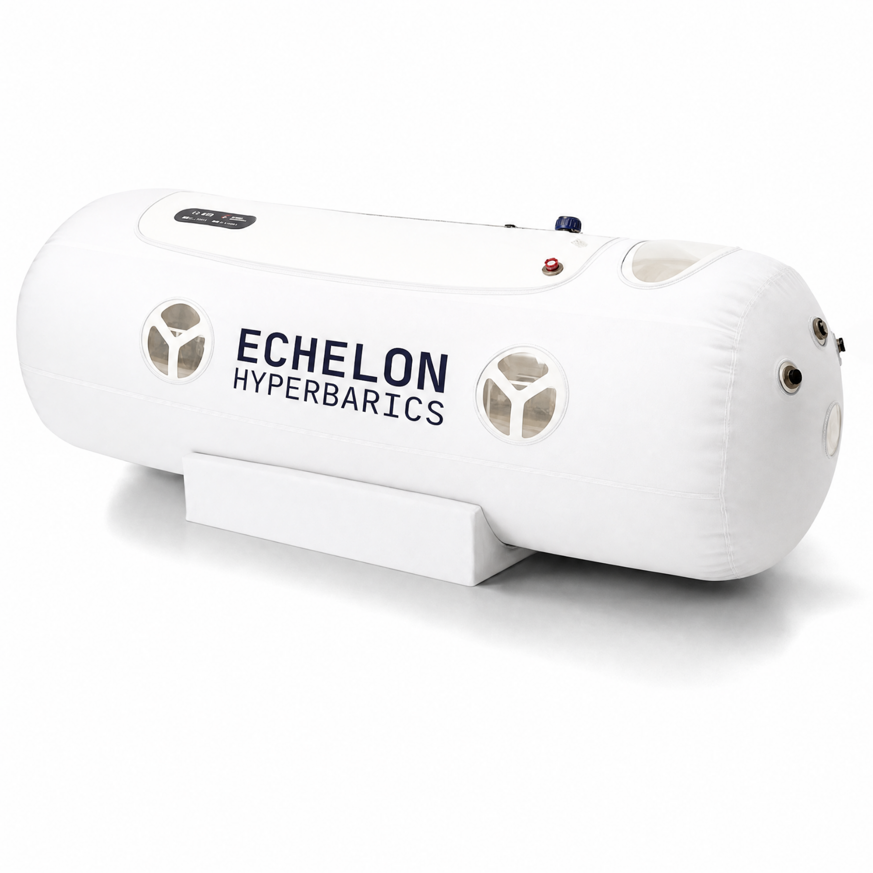 Solace ST801 lying-type hyperbaric chamber, three-quarter view